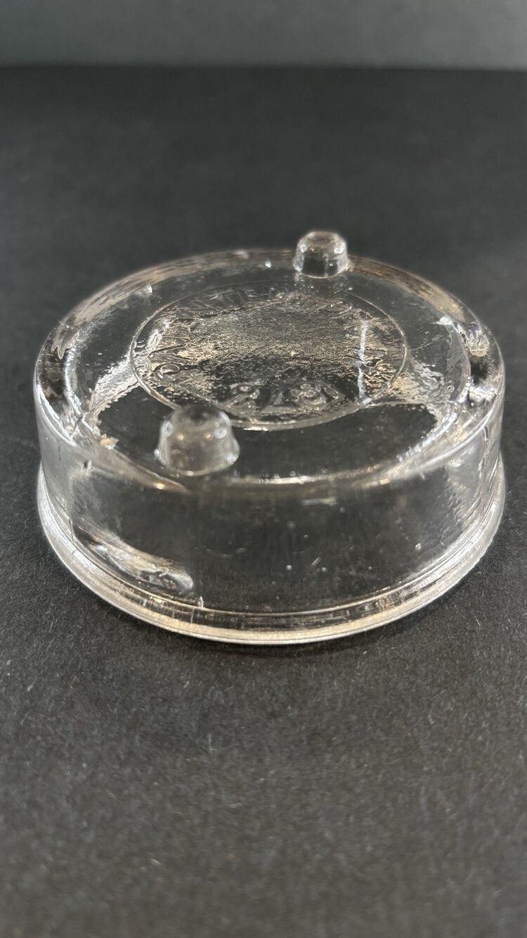 Antique Crystal Jar Lugged Glass Lid Patent Dec 17 1878